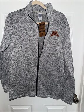 Knights Apparel Gray Marled Full-Zip Sweater Jacket with Maroon Gold 'M' Patch